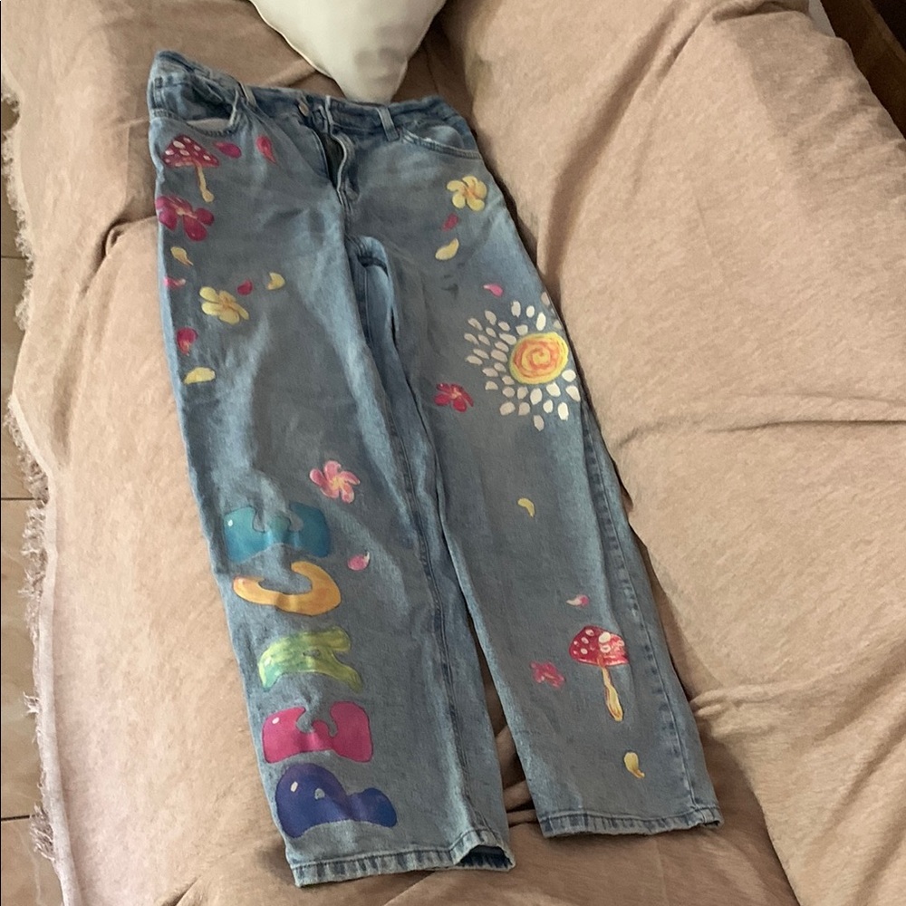 Wild Fable Colorful Hand-Painted Jeans